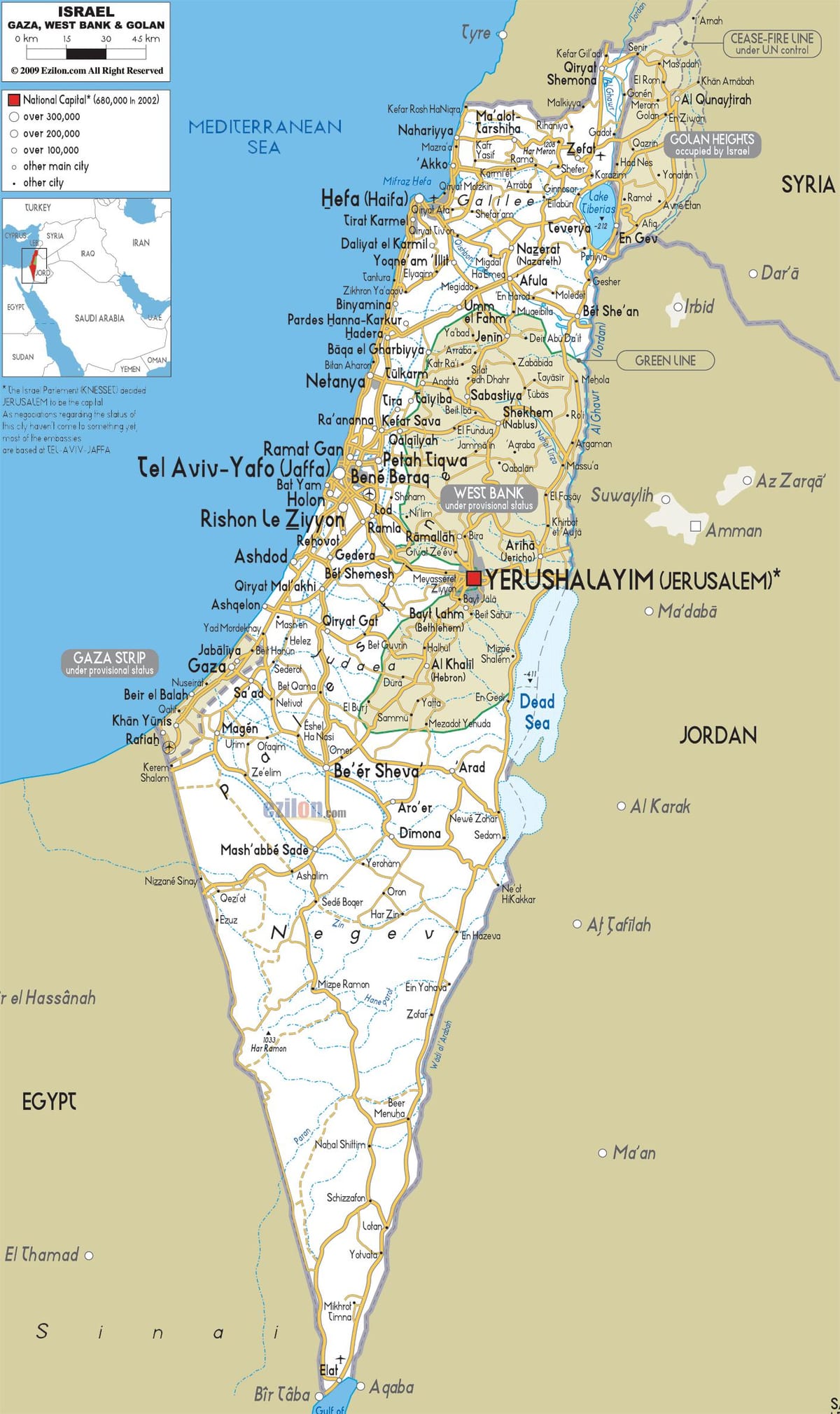 מפת כבישי ישראל
