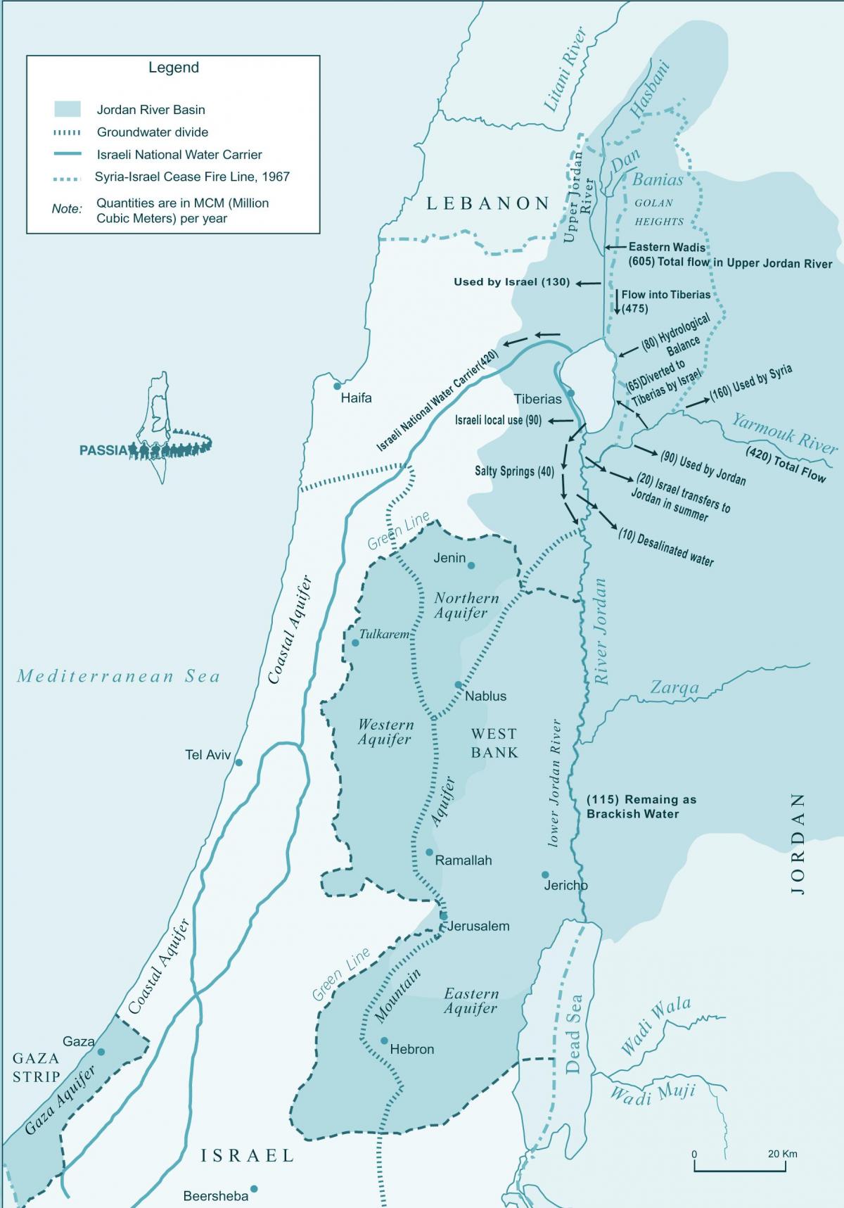 מפה של ישראל הנהר.