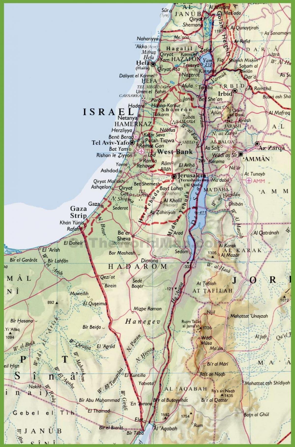ישראל ערים מפה