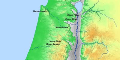 מפה של ישראל ההרים.